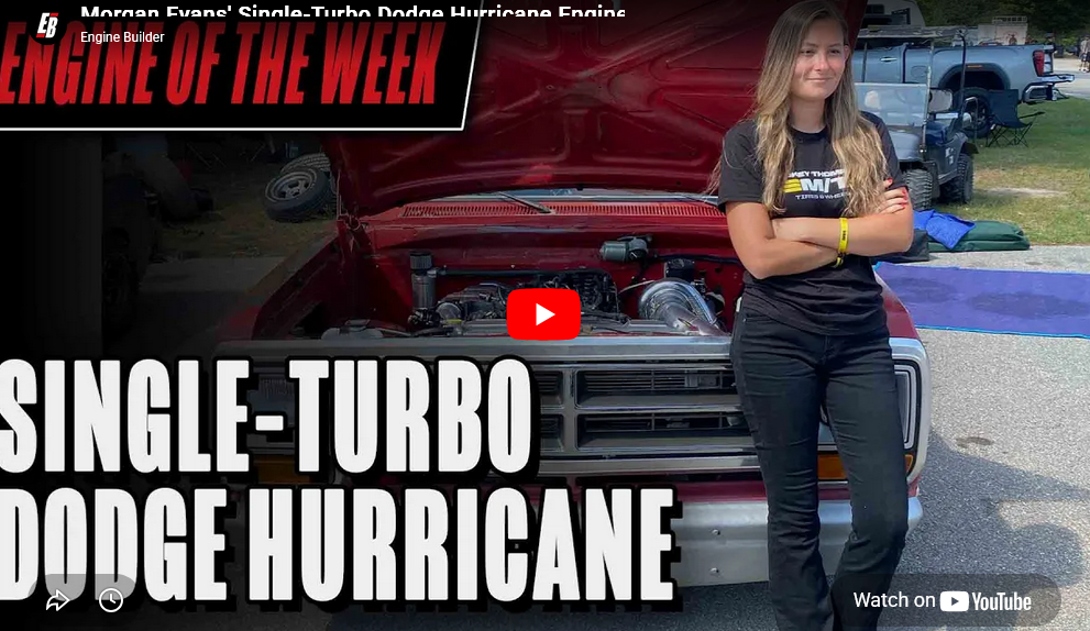 Morgan Evans’ Single-Turbo Dodge Hurricane Engine
